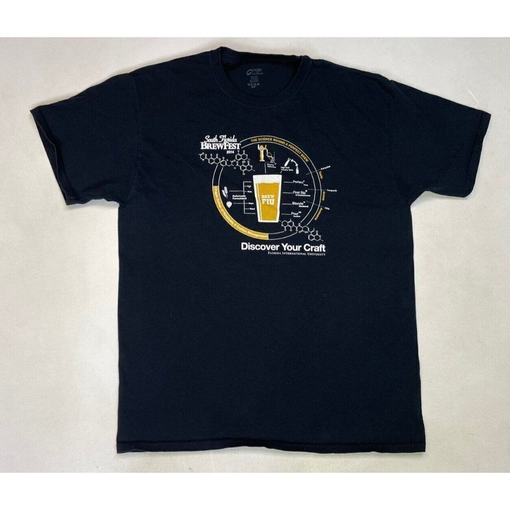 Brewfest 2014 South Florida FIU University Beer Graphic T-shirt Men Large Black
